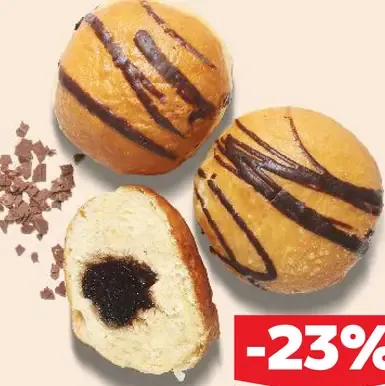 Šiška s kakaovo-orieškovou náplňou pečivo
