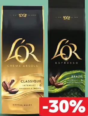 L’Or zrnková káva rôzne druhy