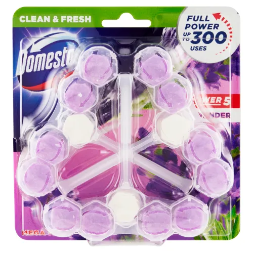 Domestos Power 5 Lavender tuhý WC blok 3 x