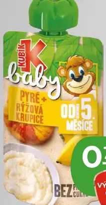 Kubík Baby pyré jablko-banán-krupica od 5 mesiacov