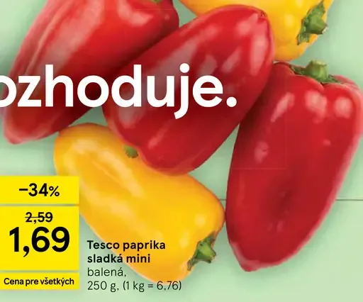 Tesco paprika sladká mini balená