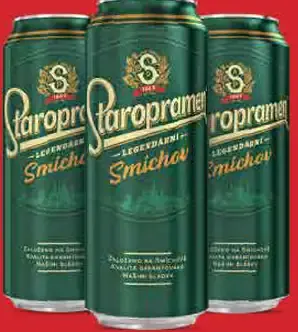 Pivo výčapné Staropramen plechovka