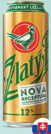 Zlatý Bažant 12° svetlé pivo plechovka
