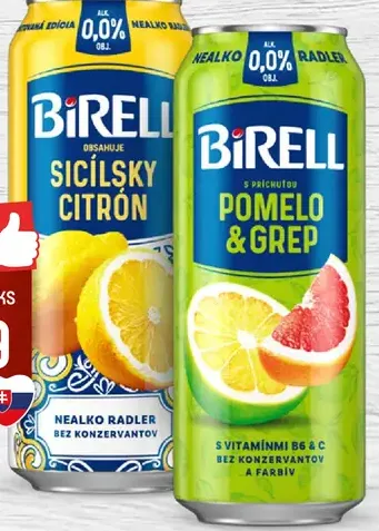 Birell radler Sicílsky citrón nealkoholický ochutený nápoj plechovka