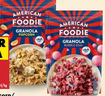 American Foodie granola popcorn alebo bubble gum