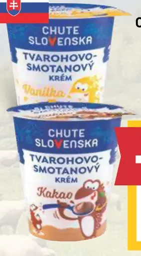 Chute Slovenska tvarohovo-smotanový krém rôzne druhy
