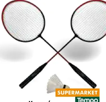 Kovový bedminton set 2 rakety a košík