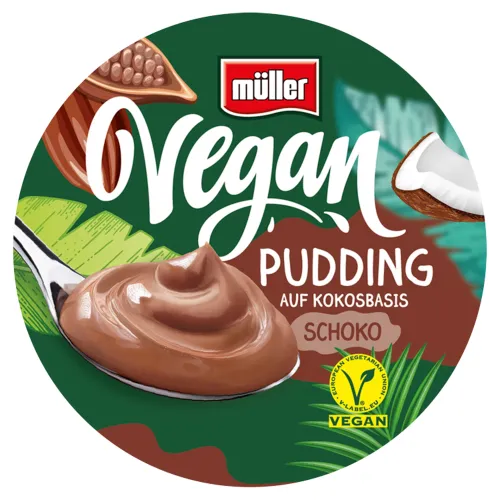 Müller Vegan čokoládový puding na báze kokosového krému