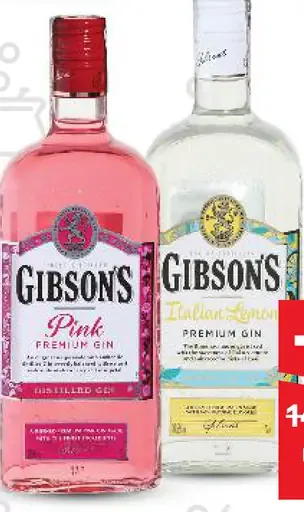 Gibson's gin rôzne druhy 37,5 % alk.