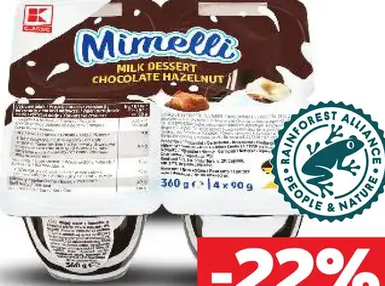 K-Classic Mliečny dezert Mimuelli chocolate mousse