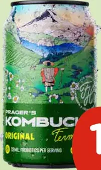 Prager's Kombucha Original limetka plechovka