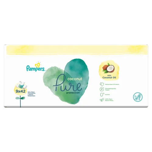 Pampers Coconut Pure Vlhčené Obrúsky 9 Balenia = 378 Obrúsky