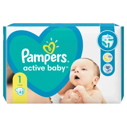 Pampers Active Baby Plienky Veľ. 1 ks43, 2kg-