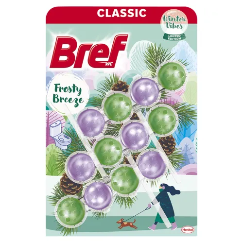 Bref Winter Vibes Frosty Breeze tuhý čistiaci WC blok 3 x