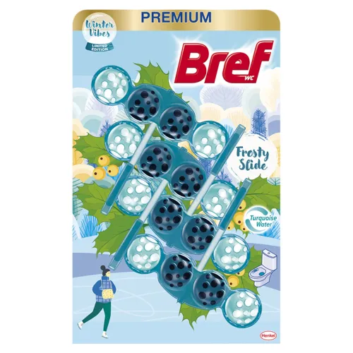Bref Winter Vibes Frosty Slide tuhý čistiaci WC blok 4 x