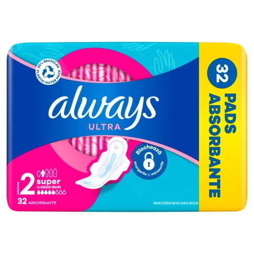 Always Ultra Deň Hygienické Vložky Long (Veľkosť 2) Krídelká
