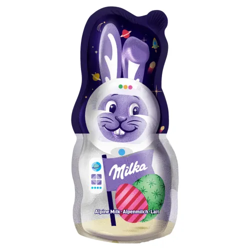 Milka Zajačik v zábavných designoch, mliečna čokoláda
