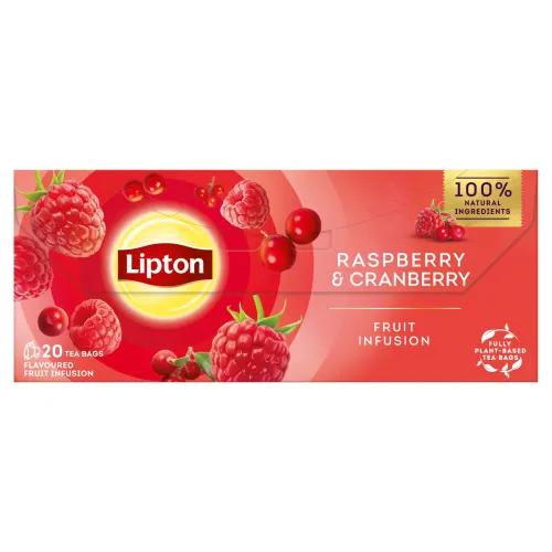 Lipton Raspberry & Cranberry ovocný čaj 20 vrecúšok