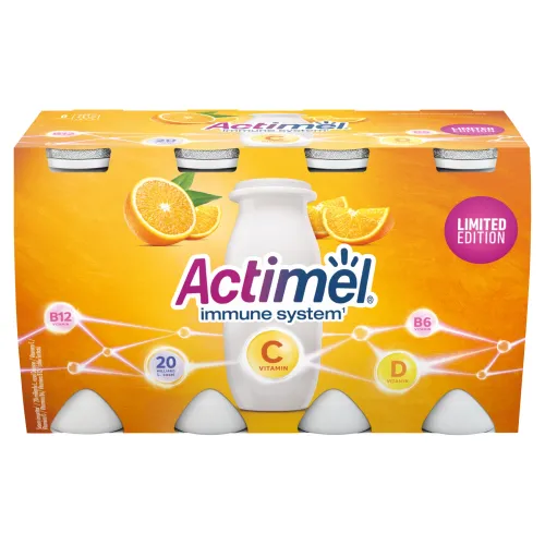 Actimel Jogurtový nápoj s vitamínmi C, B12, B6 a D pomaranč 8 x(800 g)