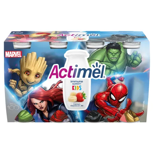 Actimel Kids jogurtový nápoj s vitamínmi B6 a D jahodovo-banánový 8 x(800 g)