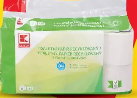 Toaletný papier 2-vrstvový recyklovaný