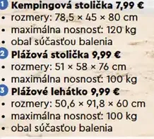 Plener kempingová stolička