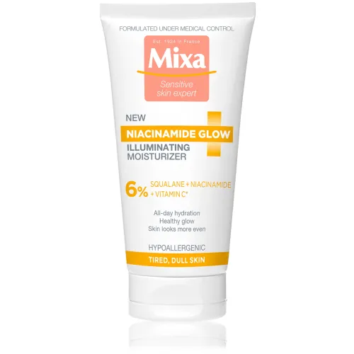 Mixa Niacinamide Glow rozjasňujúci krém poskytujúci 24 -hodinovú hydratáciu