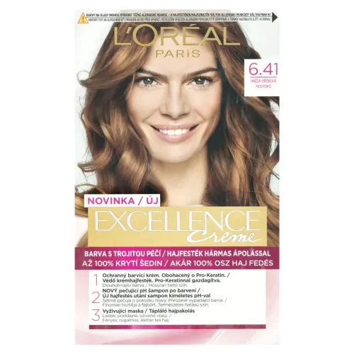 L'Oréal Paris Excellence Créme 6 .41 , hnedá oriešková, 72 +48 +12 +