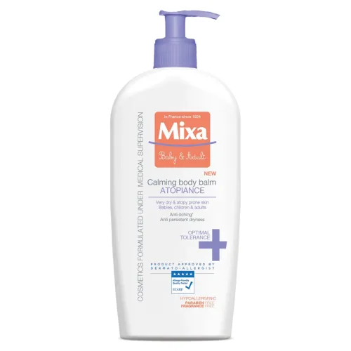 Mixa Panthenol Comfort upokojujúce telové mlieko na veľmi citlivú pokožku