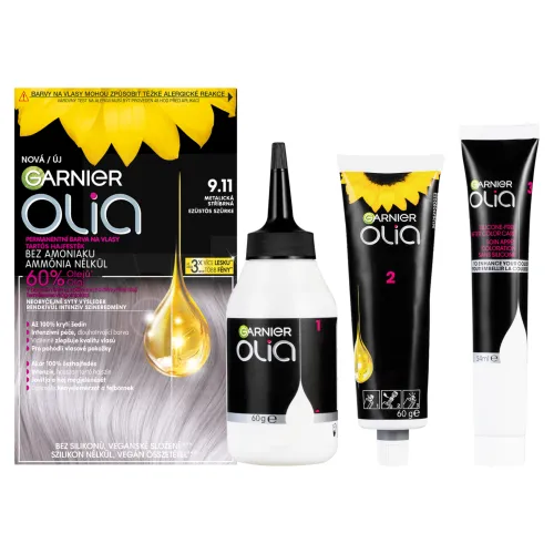 Garnier Olia permanentná farba na vlasy 9 .11 Metalická strieborná, 60 +60 +
