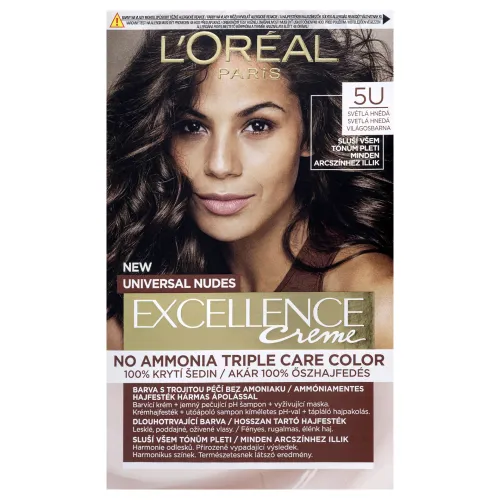 L'Oréal Paris Excellence Creme Universal Nudes permanentná farba na vlasy 5 U Svetlá hnedá