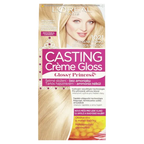 L'Oréal Paris Casting Creme Gloss, semipermanentná farba 1021 KOKOSOVÁ PUSINKA, 48 +72 +