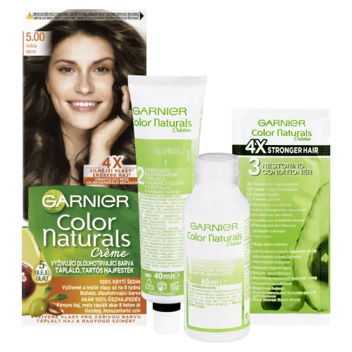 Garnier Color Naturals permanentná farba na vlasy 5 .0 Hnedá, 60 +40 +