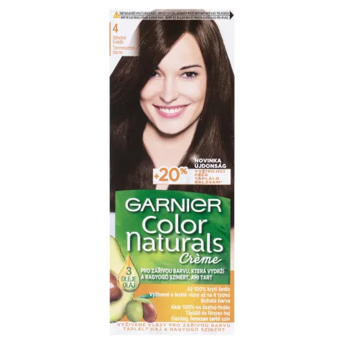Garnier Color Naturals permanentná farba na vlasy 4 Stredne hnedá, 60 +40 +