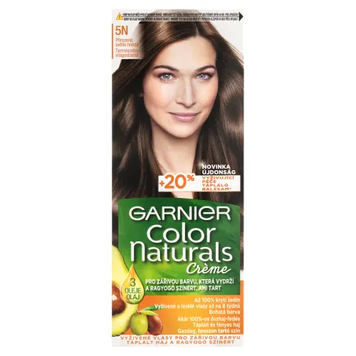Garnier Color Naturals permanentná farba na vlasy 5 N Prirodzená svetlohnedá, 60 +40 +