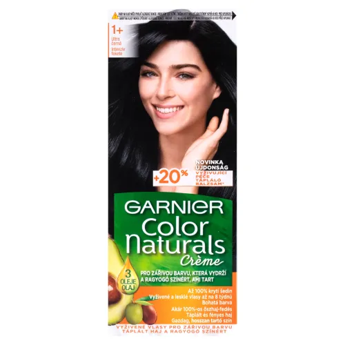 Garnier Color Naturals permanentná farba na vlasy 1 +  Ultra čierna, 60 +40 +
