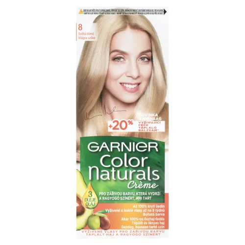 Garnier Color Naturals permanentná farba na vlasy 8 .0 Svetlá blond, 60 +40 +