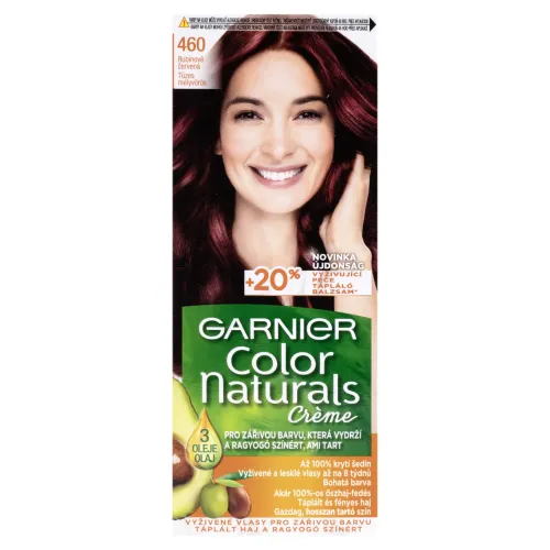 Garnier Color Naturals permanentná farba na vlasy 460 Rubínovo červená, 60 +40 +
