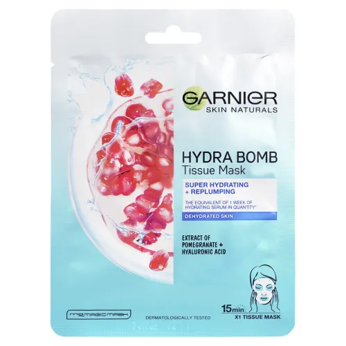 Garnier Skin Naturals hydratačná a vyplňujúca textilná maska s výťažkom z granatového jablka