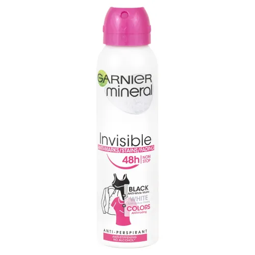 GARNIER MINERAL QUICK DRY Invisible BLACK WHITE COLORS 48 h FLORAL TOUCH, antiperspirant v spreji