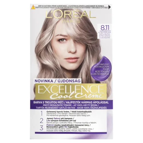L'Oréal Paris Excellence Cool Creme permanentná farba na vlasy 8 .11 Ultra popolavá svetlá blond