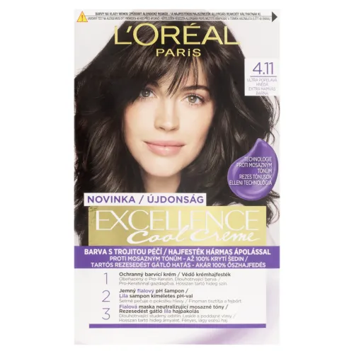 L'Oréal Paris Excellence Cool Creme permanentná farba na vlasy 4 .11 Ultra popolavá hnedá
