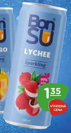 BonSu ovocná šťava 99 % liči sýtená plechovka