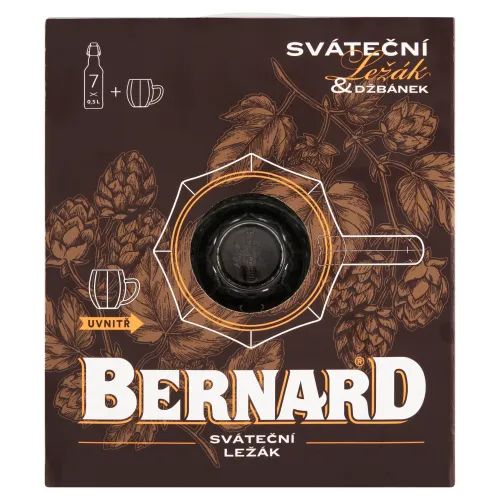 Bernard Kvasnicový svetlý ležiak 7 x(3,5 l) + pohár