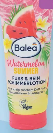 Balea Watermelon Summer mlieko na nohy a chodidlá s trblietkami