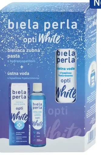 Biela perla opti White bieliaca zubná pasta a ústna voda