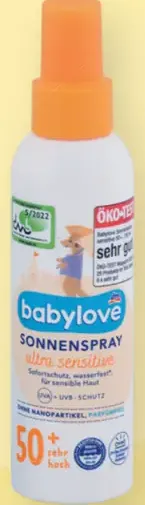 Babylove ultra sensitive detský sprej na opaľovanie OF 50+