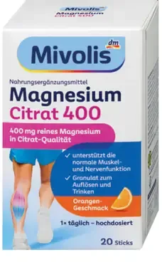 Mivolis Magnesium Citrat 400 granulát vo vrecúškach