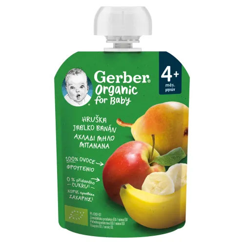 GERBER Organic kapsička hruška, jablko a banán