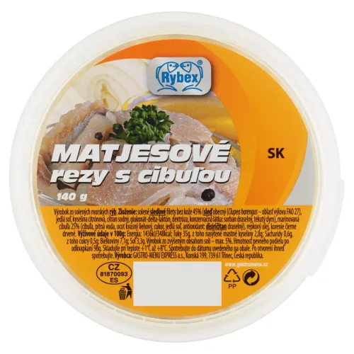 Rybex Matjesové rezy s cibuľou